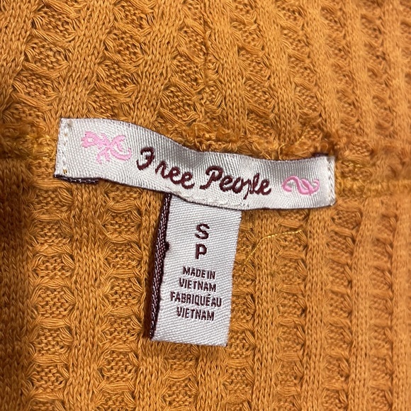 Free People Canyon Moon Waffle Mustard Oversized Surplice Back Top S/M/L/XL NWT - Picture 14 of 16